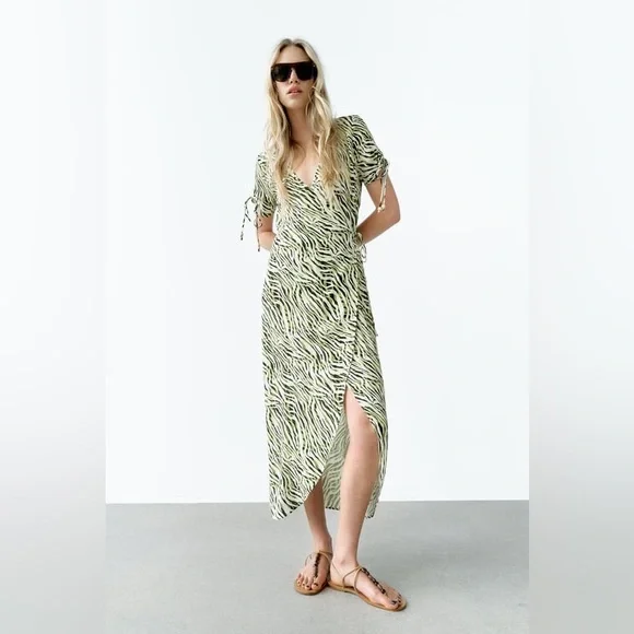 Zara | Dresses | Zara Linen Animal Print Green Cream Black Wrap Dress Asymmetrical Midi Shirt | Poshmark Zara | Dresses | Zara Linen Animal Print Green Cream Black Wrap Dress Asymmetrical Midi Shirt | Poshmark